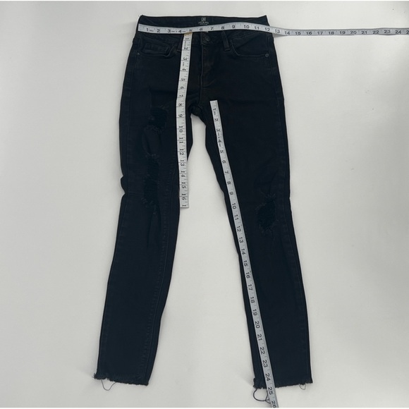 Just Black Black Skinny Rough Hem Distressed Jeans Size 25 Women’s - Picture 4 of 5